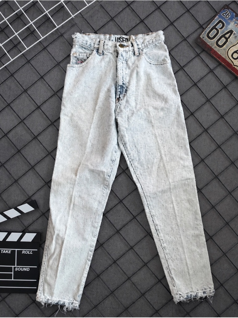 Vintage Get Used By Elie Acid Wash Wash High-Waist Mom Jeans